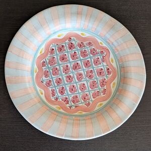 Vintage Mackenzie Childs Dinner Plate Rose Cottage